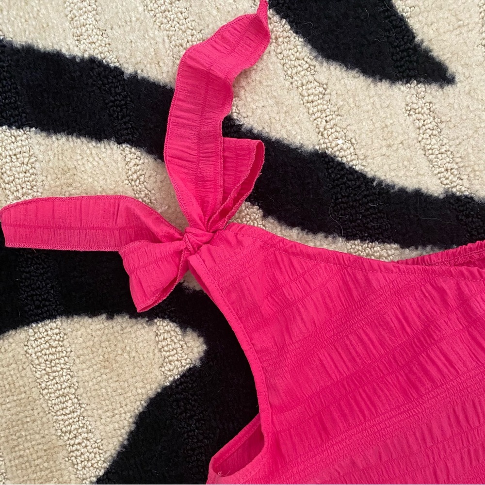 *NWOT* ONE SHOULDER DRESS Ruffle Hem Pink Size XS - Picture 2 of 5